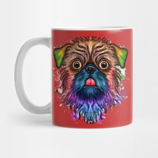 Cute Brussels Griffon Puppy Dog Colorful Artwork Mug